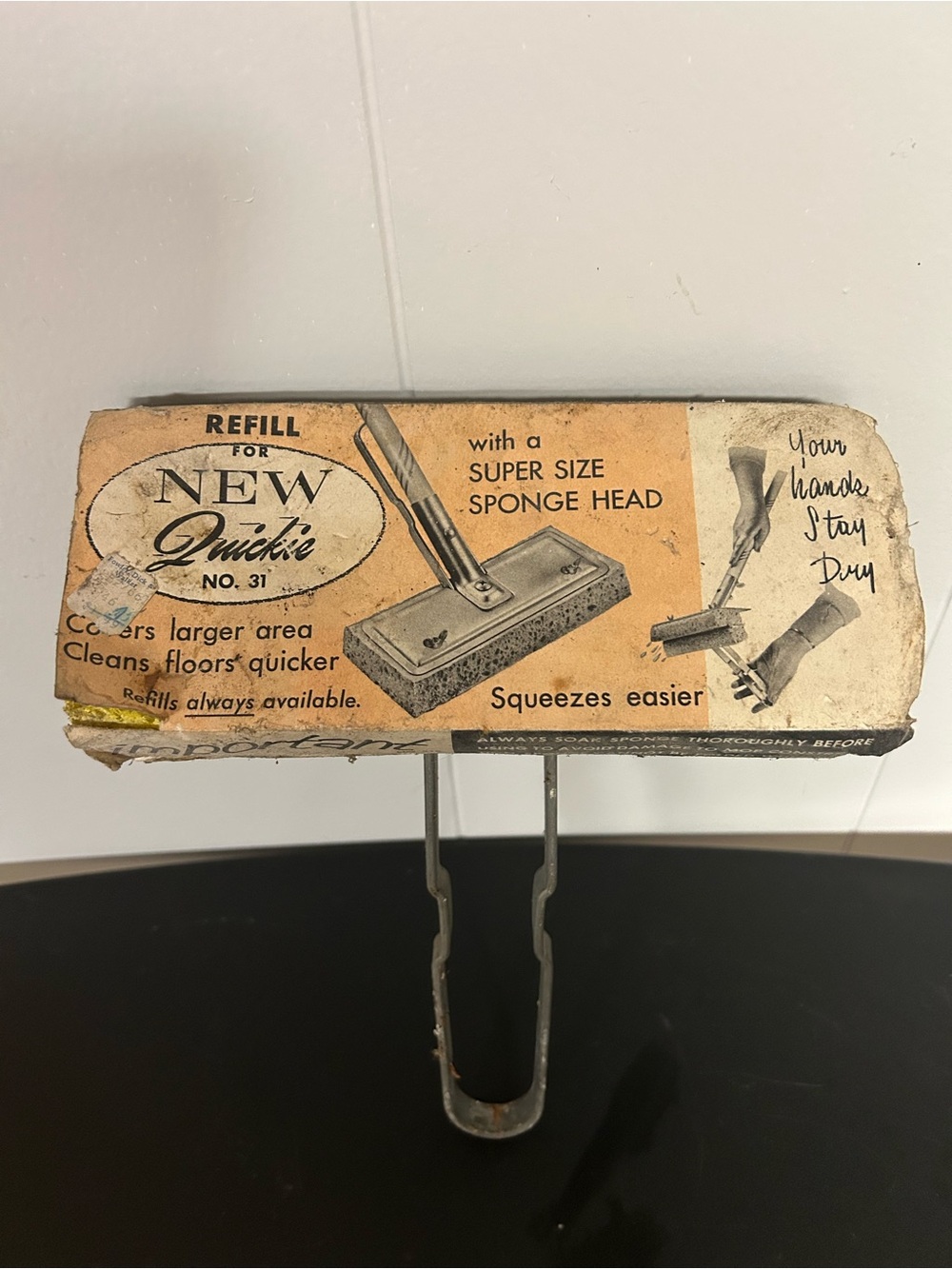 Vintage Quickie No. 31 Refill Sponge Head - Cream/Tan ORIGINAL